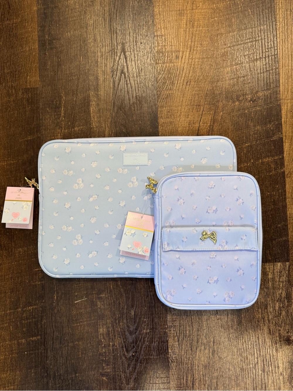 Loveshackfancy x target bundle laptop case and tech organizer whisper blue
